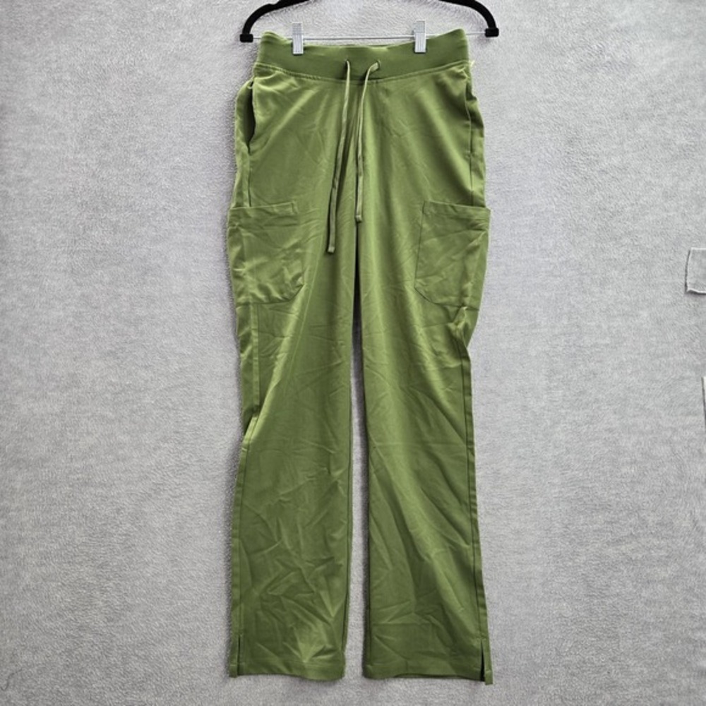 Mandala Women Scrub Bottom Pants XXS Green Cargo Pockets Drawstring 30" Inseam